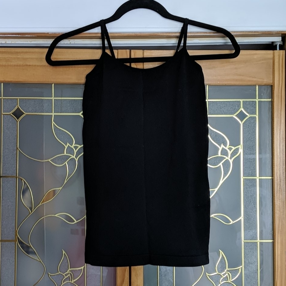 Black spaghetti strapped tank top